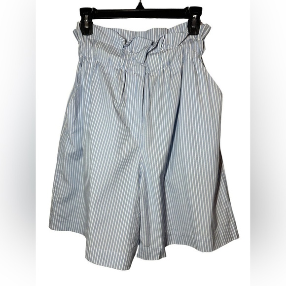 NWT Sea New York Salma Suiting Pinstripe Paper Bag Waist Blue Shorts Size XS - Picture 2 of 9